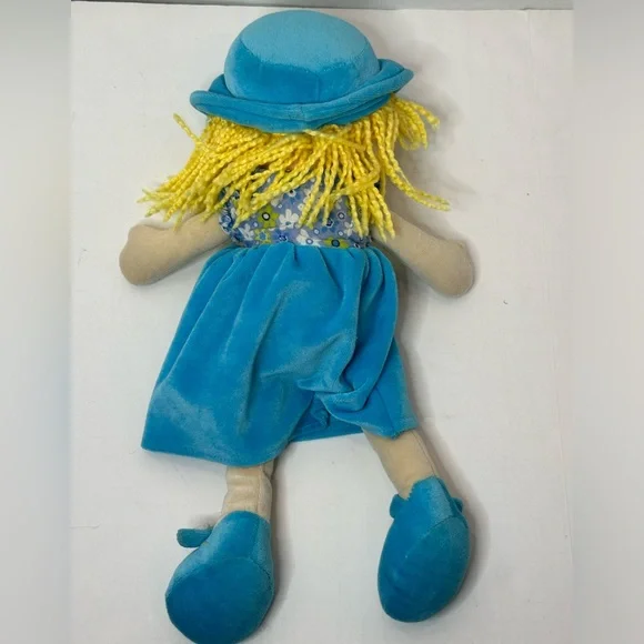 Stephan Baby Soft Doll 14 inch Blonde Yarn Hair Brown Eyes Blue Calico 2012 - Picture 2 of 5